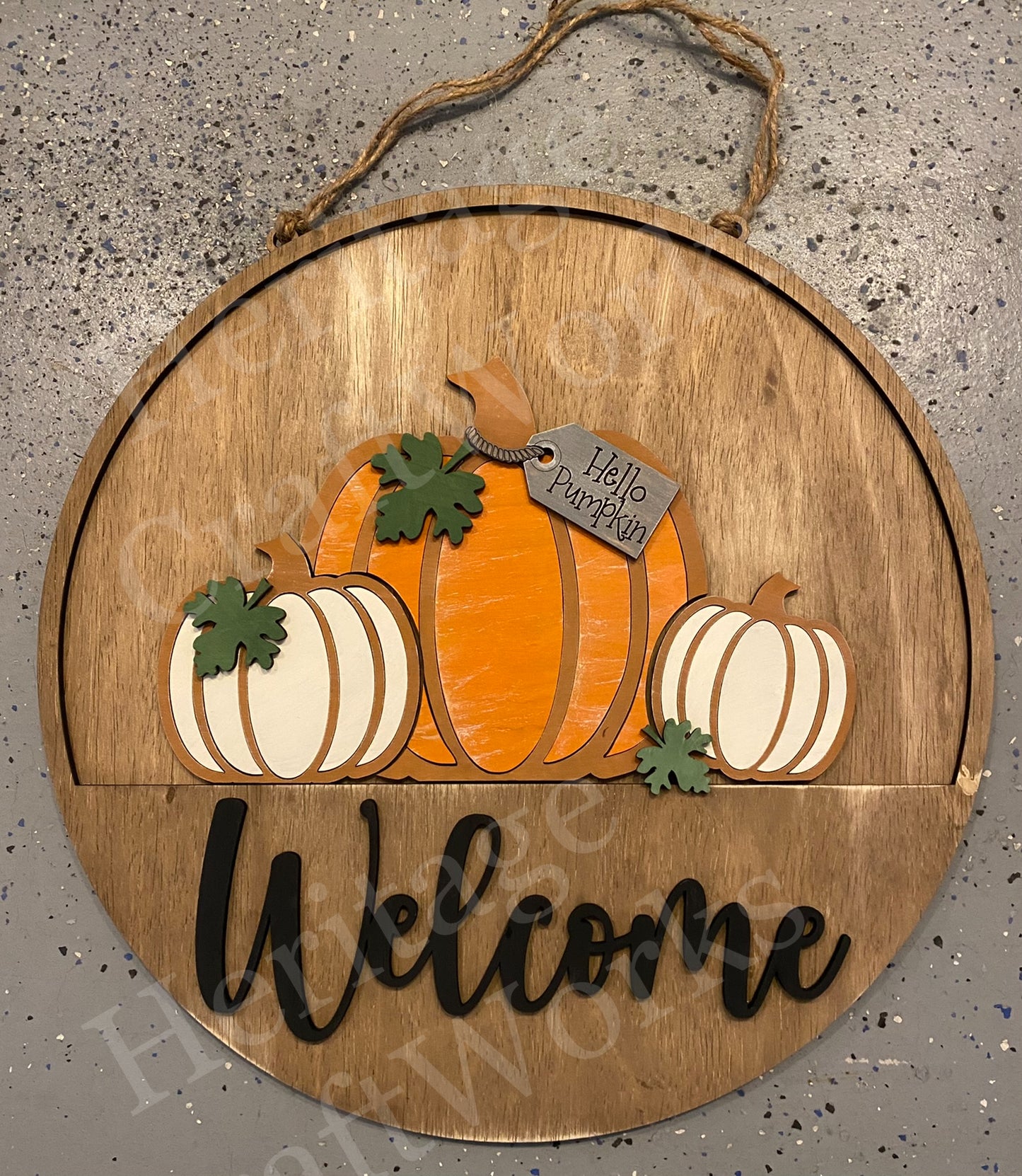 Welcome Pumpkin Trio Sign