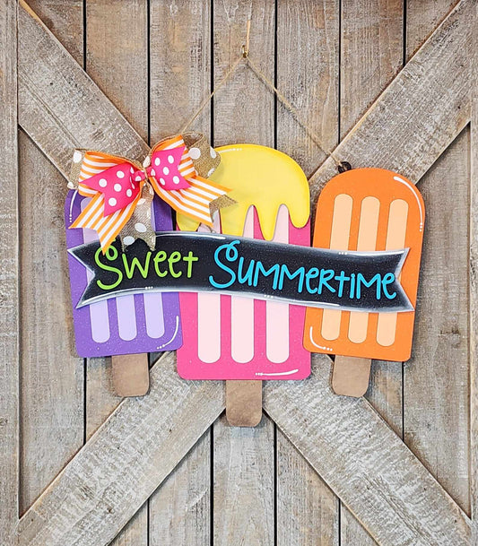 Sweet Summertime Popsicle Doorhanger