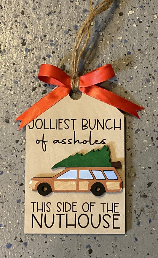 Vintage Station Wagon with Christmas Tree