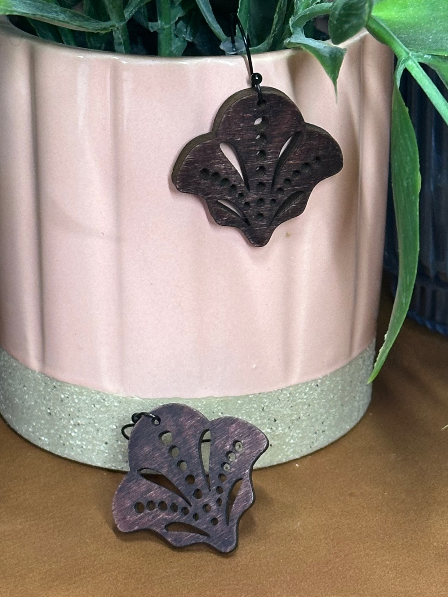 Boho Wooden Abstract Earrings