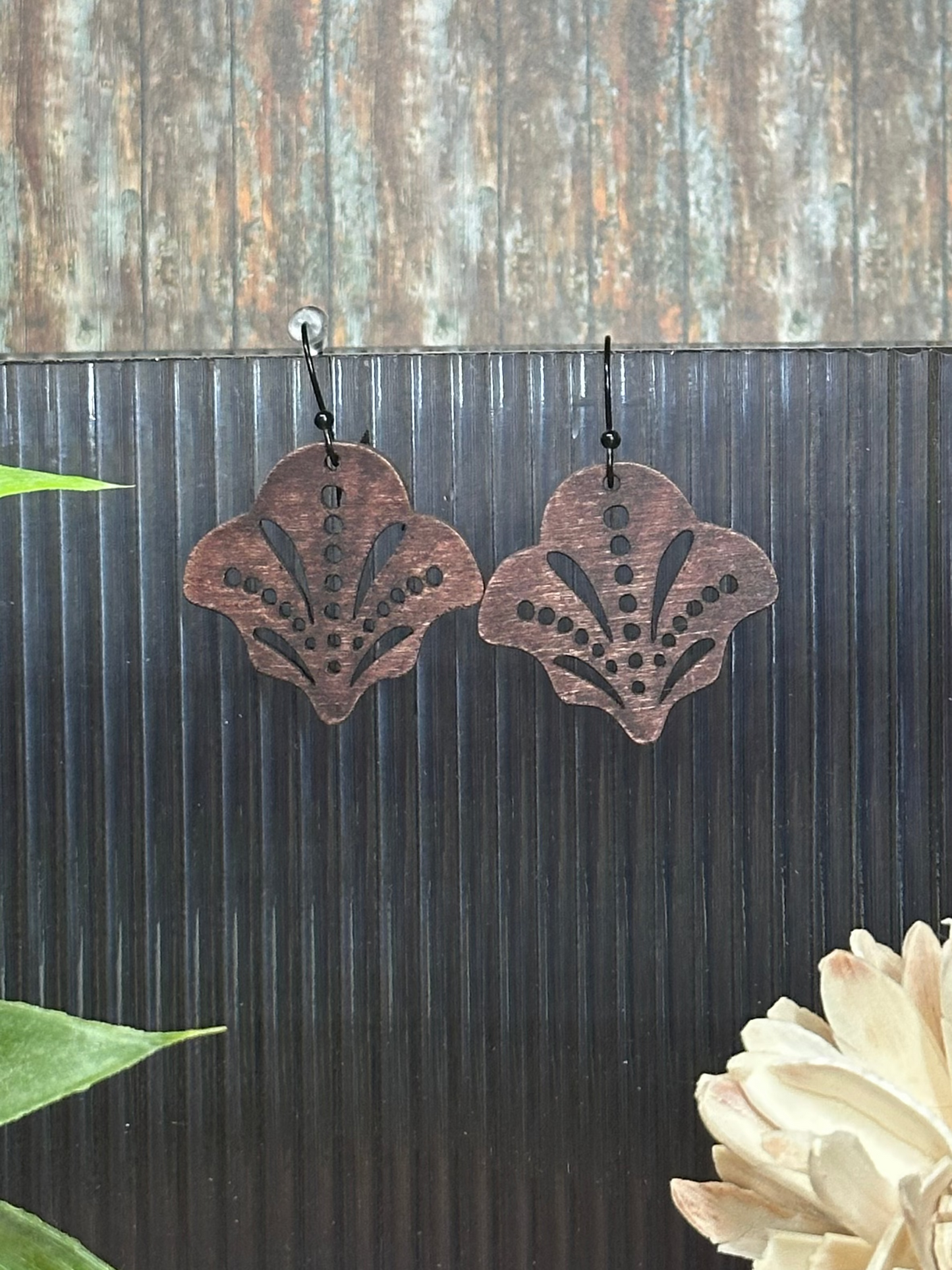 Boho Wooden Abstract Earrings