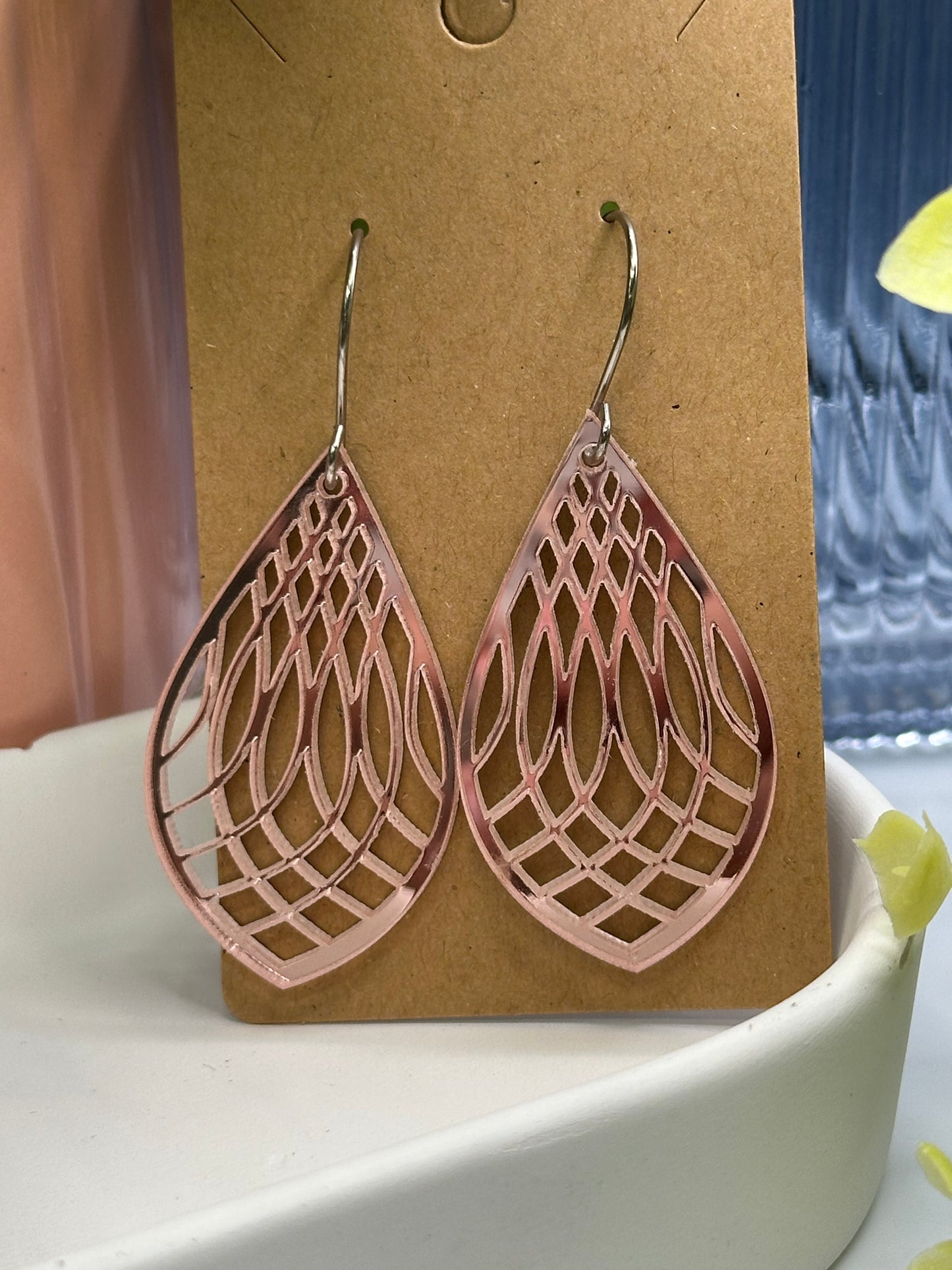 Basket Weave Acrylic Earrings